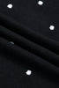 Black Elegant Polka Dot Bubble Short Sleeve Sweater