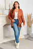 Redwood Burl Mixed Pattern Knitted Open Front Plus Cardigan