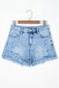 Beau Blue Distressed Acid Wash Denim Hot Shorts
