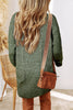 Burgundy Cable Knit Drop Shoulder Loose Fit Sweater Dress