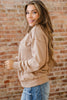 High-rise saved by grace Letter Embroidery Mineral Wash Loose Sweatshirt
