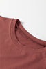 Black Ribbed Long Sleeve Crew Neck Solid Color Bodysuit