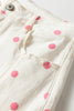 Pink Polka Dot Print Seam Detail Barrel Jeans