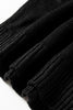 Black Solid V Neck Pointelle Knit Sleeve Patchwork Sweater