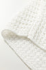 White Hollowed Detail Wide Sleeve Loose Pullover Sweater