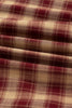 Red Plaid Print Ruffled Long Sleeve Patchwork Hem Mini Shirt Dress