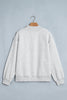 Coffee WWJD Mixed Pattern Embroidered Patch Graphic Mock Neck Sweatshirt
