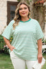 Green Stripe Plus Size St Patricks Day Round Neck T Shirt