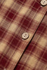 Red Plaid Print Ruffled Long Sleeve Patchwork Hem Mini Shirt Dress