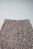 Beige Plus Size Leopard Print Side Stripes Detail Casual Pants