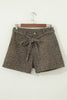 Black Leopard Print Loose Denim Shorts
