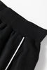 Black Contrast Piping Crewneck Pullover Mini Skirt Set
