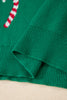 Racing Red Christmas Candy Cane Holiday Drop Shoulder Sweater
