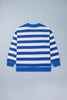 Orange Stripe Ribbed Trim Stand Neck Dropped Shoulder Plus Size Sweatshirt