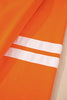 Orange Varsity Stripe Detail Drop Shoulder Pullover Mini Skirt Set