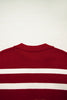 Red Stripe Collared Split Neck Sweater Vest