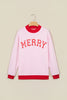 Grapefruit Orange Polka Dot Letter Graphic Colorblock Tunic Sweatshirt