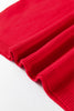 Fiery Red YEEHAW Embroidered Letter Loose Short Sleeve Sweater