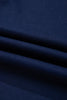 Navy Blue Varsity Stripe Detail Drop Shoulder Pullover Mini Skirt Set