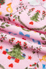 Pink Nutcracker Doll Christmas Print Ribbon Tie Waist Short 2pcs Pajama Set
