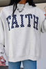 Gray High Neck Polka Dot Slogan Printed Baggy Sweatshirt