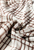 White Plaid Print Frilled Puffy Half Sleeve Blouse