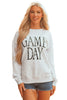 Black Vintage Washed GAME DAY Graphic Baggy Sweatshirt