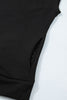 Black Solid Color High Neck Cap Sleeve Loose Top