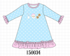 Blue Milk Santa Cookies Ruffle Dress