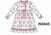 Pink Christmas Tree Bow Ruffle Dress
