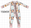 Pink Farm Animals Zip Bamboo Romper