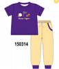 Purple LSU Geaux Tigers Embroidery Pants Set