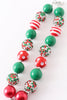Red green camper pedant chunky necklace