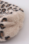 Beige leopard beanie hat toddler adult