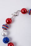 July 4th heart bubble chunky necklace