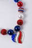 July 4th heart bubble chunky necklace