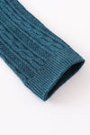 Teal knit knee high sock