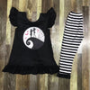 NIGHTMARE BEFORE CHRISTMAS BLACK AND WHITE GIRLS BOUTIQUE SET