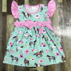 HORSE RIDE AWAY PINK DRESS WITH BOWS
