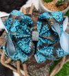 TURQUOISE AZTEC PRINTERD HAIR BOWS