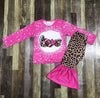 LOVE LEOPARD FOOTBALL PINK BOUTIQUE SET