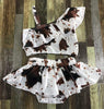 BROWN COW PRINT   2 PIECE SWIMSUIT